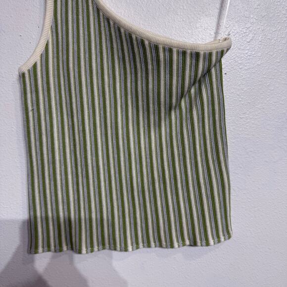 Yllw The Label Wyla Colorblock Stripe Milly Knit One Shoulder Tank Top Sz M - Picture 4 of 14